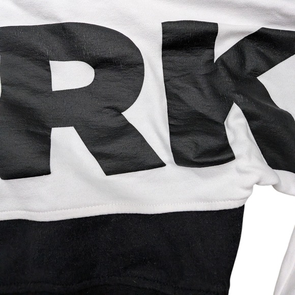 Ivy Park Cropped Hoodie Women's Medium Black White Baggy Streetwear Casual - Picture 4 of 14